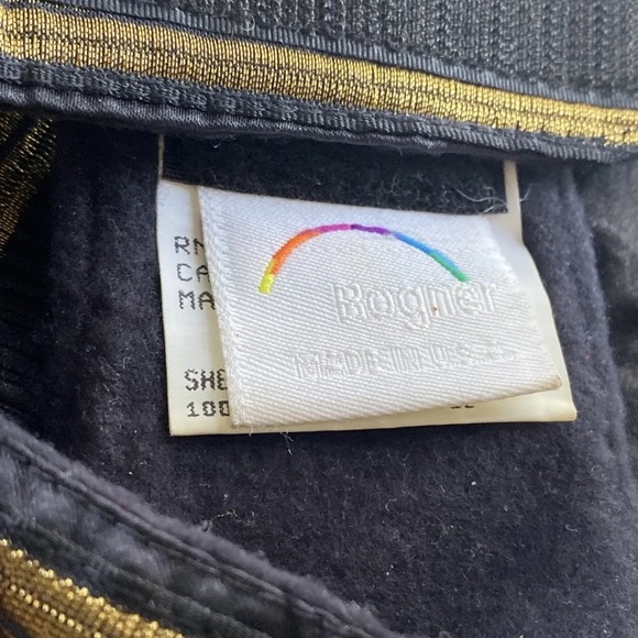 CHIC VINTAGE 1990s BOGNER LADIES SKI JACKET BLACK GOLD BELTED w/ HEADBAND 10 EUC - Picture 11 of 12